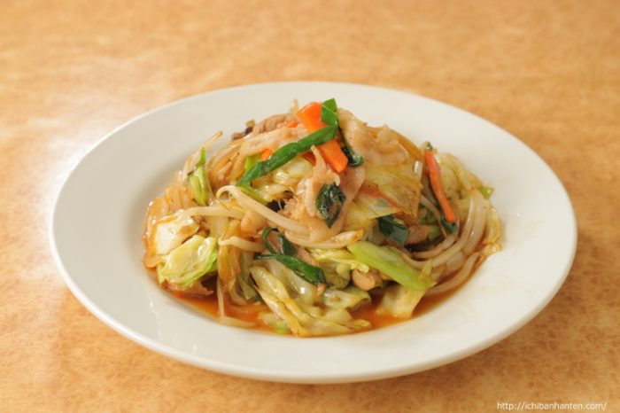 Stir-fried pork and vegetables（肉野菜炒め）