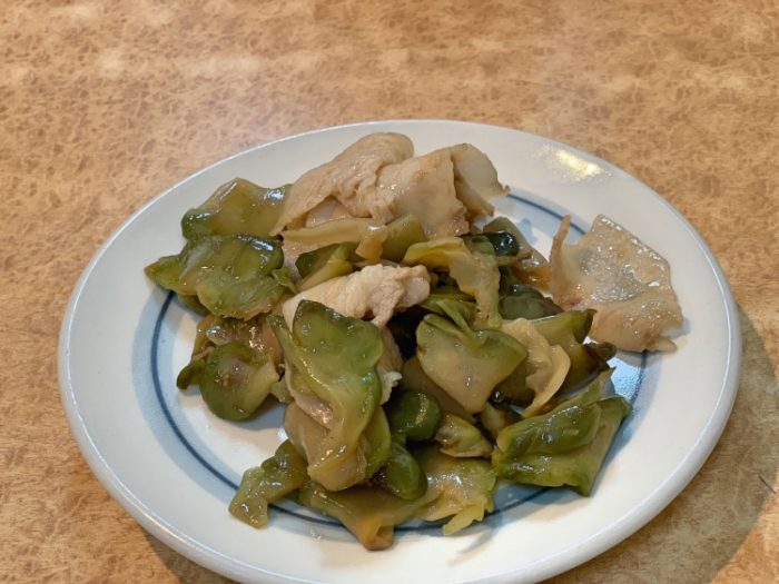 Stir-fried pork with Chinese pickles（ザーサイと豚肉炒め）